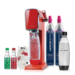 Máquina Para Gaseificar Água com CO2, Garrafas DWS e Sabores Bubly Drops, SodaStream, Vermelha