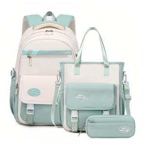 Mochila escolar Mildame infantil juvenil azul, conjunto 3 peças, mochila leve infantil, unissex, com pingente decorativo, à prova d’água