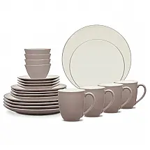 Aparelho de Jantar, Elegância e Sofisticação para Sua Mesa com 20 Peças, Formato Redondo e Material de Cerâmica, Noritake, Branco e Marrom