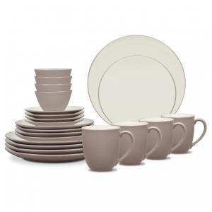 Aparelho de Jantar, Elegância e Sofisticação para Sua Mesa com 20 Peças, Formato Redondo e Material de Cerâmica, Noritake, Branco e Marrom
