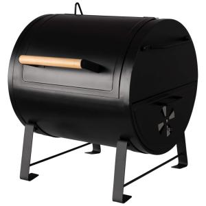 Churrasqueira a Carvão Portátil, grade de mesa e caixa de fogo lateral, preta, 63353, Preto