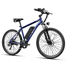 Bicicleta Elétrica Jasion EB5 Azul 1000W Motor Brushless Bateria Removível 360Wh Pneus 66cm 7 Marchas Suspensão Dianteira 110V