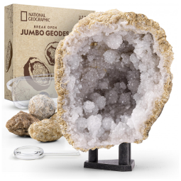Kit de Ciências da Terra NATIONAL GEOGRAPHIC Break Open 5 Jumbo Geodes com 5 Geodos Extra Grandes Premium com Cristais, Óculos, Blue Marble