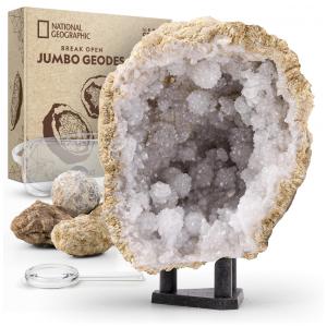 Kit de Ciências da Terra NATIONAL GEOGRAPHIC Break Open 5 Jumbo Geodes com 5 Geodos Extra Grandes Premium com Cristais, Óculos, Blue Marble