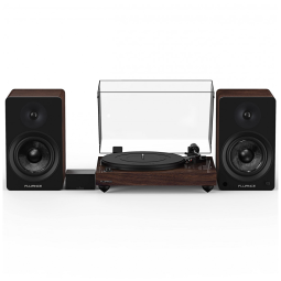 Vitrola Toca Discos Retrô com Pré Amplificador e Alto Falantes, 120W, 110v, FLUANCE RT82WPA61B, Marrom Escuro