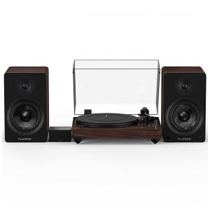 Vitrola Toca Discos Retrô com Pré Amplificador e Alto Falantes, 120W, 110v, FLUANCE RT82WPA61B, Marrom Escuro