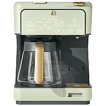 Cafeteira elétrica Beautiful Multi-Brew verde 12 xícaras dose única cápsula ou pó modo gelado painel touch programável 110V