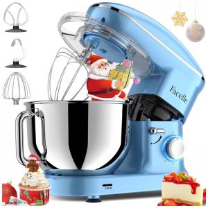 Batedeira Elétrica de Bancada 6.5 Litros 6 Velocidades em Aço Inoxidável, 110V 660W, Facelle, Azul