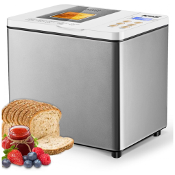 Panificadora Automática 19 em 1 para até 680g com 2 Tamanhos, 110V 550W, KBS, Prata