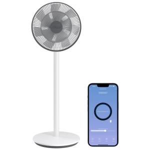 Ventilador Pedestal Inteligente com 100 Velocidades, Temporizador 24H, 110V, Ofuzzi, Branca