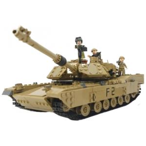 Kit de Construção Veículo Militar com 1463 Peças para 8 Anos ou mais, GENERAL JIMS WW2 Tank, Marrom