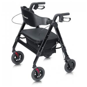 Andador Rollator com Assento, Suporta até 204Kg, Leve e Resistente, Ideal para Idosos e Adultos Bariátricos, Dobrável e com Freios -