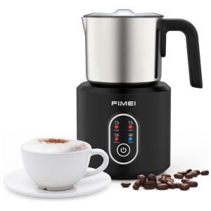 Espumador de Leite Elétrico, Capacidade 350 mL, Aço Inox e Desligamento Automático, 110v, FIMEI J20210205202, Preto