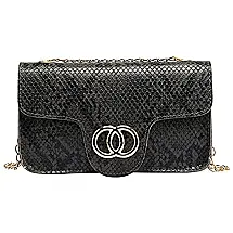 Bolsa Feminina de Ombro com Alça de Corrente Dourada, FONETTOS, Cinza