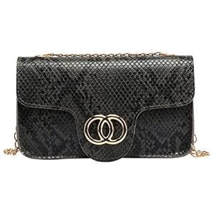 Bolsa Feminina de Ombro com Alça de Corrente Dourada, FONETTOS, Cinza