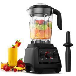 Liquidificador de Bancada Profissional 2L com 10 Velocidades para Smoothies e Receitas de Cozinha, 110V 1800W, JUSANTE, Preto
