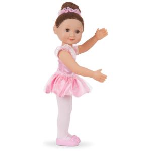 Boneca Infantil 35 cm de Altura, Tema Bailarina com Traje de Dança Removível e Acessórios, Melissa & Doug 96612, Rosa