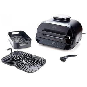 Churrasqueira Grill Elétrica 6 em 1 com Controle de Temperatura e Painel de LED, 110V 1500W, Ninja FG551, Preta