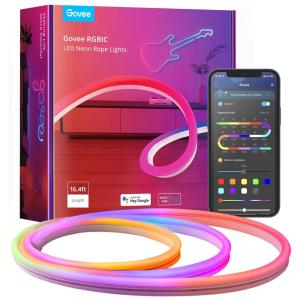 Fita Corda Luz LED Neon com Efeito RGBIC 2 Metros com Sincronização Músicas e Modo DYA, GOVEE H61A2, Azul
