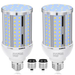 Lâmpada LED Corn 60W (2 un),6900LM, 5000K,fanless, base E26/E39,ideal para garagem, galpão, fábrica, oficina e área externa,XYCN.