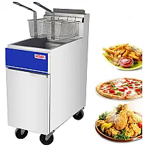 Fritadeira a Gás Natural Profissional para até 18 KG, Aço Inoxidável, 102.000 BTU, KITMA