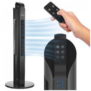 Ventilador de Torre Oscilante , 3 Velocidades, Portátil com Controle Remoto, Silencioso para Quarto com Timer 7.5H, Nexair