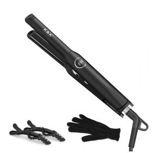 Chapinha Prancha de Cabelo Profissional com Temperatura Ajustável e Desligamento Automático, Bivolt, KK, Preto