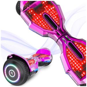 Hoverboard Elétrico com Autoequilíbrio e Bluetooth Habilitado para APP, EVERCROSS, Rosa