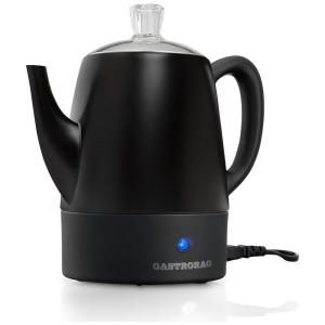 Gastrorag Chaleira Elétrica para Café, Capacidade 1L, Aço Inoxidável, 110V, 800W, Preta
