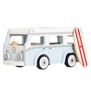 Caminhonete de Férias de Madeira com Prancha de Surf Removível, Ideal Para Crianças a Partir de 3 Anos, Le Toy Van