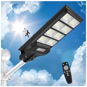 Luminária Solar Externa 20000 Lumens a Prova d IP66 400W com Controle Remoto, INSDEA HF21121402, Preto