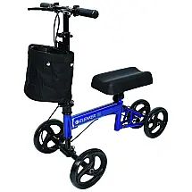 Andador 4 Rodas com Cesta e Apoio para Joelho Ideal para Lesões Suporta 136kg, ELENKER, Azul
