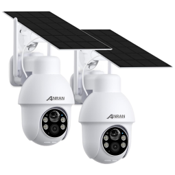 Câmera de Segurança sem Fio Solar Externa com Visão 360 conversa de 2 Vias 2 UN ANRAN Branca