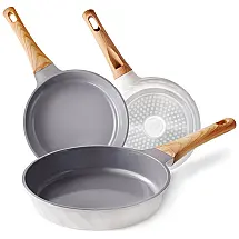 Jogo de Panelas e Frigideiras Antiaderentes em Granito com Utensílios, 13 Peças, YIIFEEO, Cinza