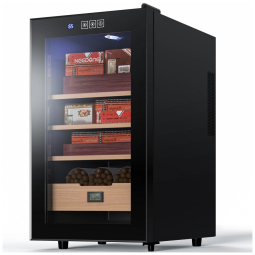 Umidor Elétrico para Charutos 48L com Prateleiras e Higrômetro, 110 Volts, NEEDONE, Preto