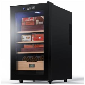 Umidor Elétrico para Charutos 48L com Prateleiras e Higrômetro, 110 Volts, NEEDONE, Preto