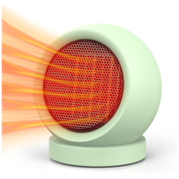 Aquecedor de Espaço Cerâmico Portátil, Alta Saída de Calor e Ventilador Silencioso para Casa, Escritório e Mesa, Verde,Coolfor
