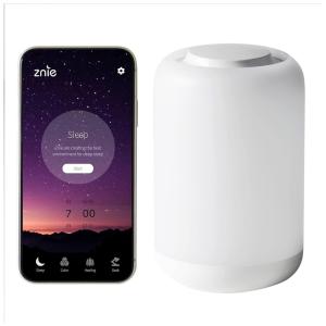 Máquina de Ruído para Dormir, Personalize seus Sons e Luzes Via App Bluetooth, ZNIE, Branco