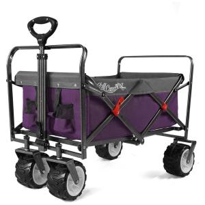 Carrinho Dobrável para Camping e Jardim, Capacidade 117kg, Chill camping, Roxo e Cinza