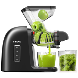 Centrífuga de Frutas de Prensa Fria 550mL com Ampla Calha de Alimentação de 8 cm, Fácil Limpeza e Função Antientupimento, 110V 250W