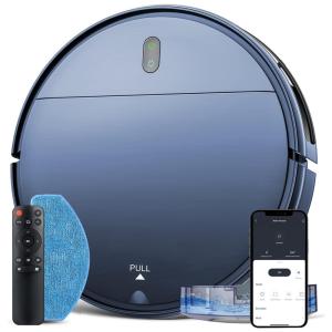 Aspirador Robô e Esfregão 2 em 1 com Controle por WiFi, App, Alexa e Carregamento Automático, 110V, ZCWA BR151, Azul