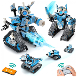 Robô Programável Educacional Coplus 398 Peças com Controle Remoto para Crianças Acima de 6 Anos, Azul