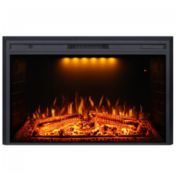 Lareira Elétrica de Embutir A69x109L com Controle Remoto e Proteção contra Superaquecimento, 1500W, 110v, VALUXHOME VEF40T, Preto