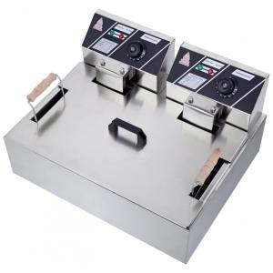 Fritadeira Elétrica Dupla Profissional 23 Litros de Capacidade, Aço Inoxidável, 110V 5000W, ROVSUN