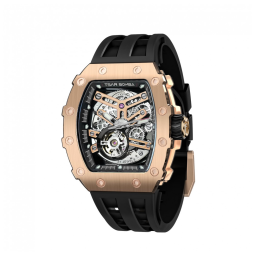Relógio Masculino Automático Mecânico a Prova dÁgua 50M, TSAR BOMBA TB 8208SGLZ, Preto