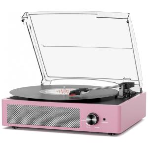 Toca-discos Vintage com Alto-falantes Bluetooth sem Fio Belt-Driven 3 Velocidades 3 Tamanhos Playback Bluetooth,cotsoco,