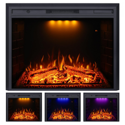 Lareira Elétrica de Embutir A69x92L com Controle Remoto e Proteção contra Superaquecimento, 1500W, 110v, VALUXHOME Houselux 36, Preto