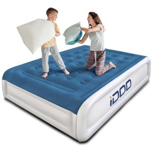 Colchão Inflável Casal Queen com Bomba Embutida, Para até 300KG, iDOO, Azul