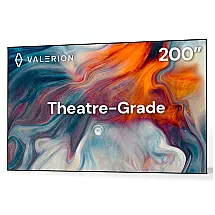 Tela de projeção fixa 254x191cm Valerion branca PVC ganho 1,3 visão ampla 170° 4K/8K para projetores parede