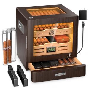 Armário Umidor Charutos XIFEI Gaveta Cedro LED 80-100 Charutos